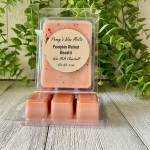 Pumpkin Walnut Biscotti Wax Melts: Strong Scented 3.5 oz Clamshell