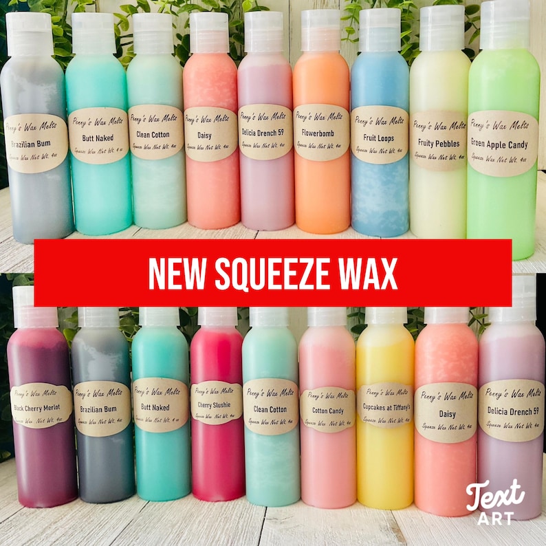 Strong Soy Squeeze Wax Melts: 4 oz Bottle, Choose Your Scent, 50 Scent Choices image 1