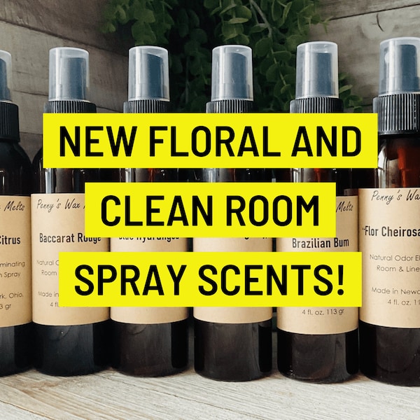 ROOM LINEN SPRAYS, Choose your scent, 4 oz. Bottle, Perfume Room Spray, Linen Sprays, Baccarat Rouge Spray, Car Freshener, Odor Eliminator