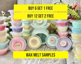 Buy 6 get 1 FREE Wax Melt Samples, 1 oz Cup, Choose Your Fragrance, Highly Scented, Wax Melt Sampler