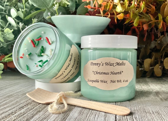 Christmas Hearth, Scoopable Wax Melt, Strong Scented Wax Melt, 4 Oz Jar,  Soy Wax Melt, Eucalyptus Scoopable, Wax Melt for Warmer 