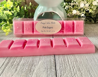 Pink Sugarz Wax Melt, 3.2 oz Wax Snap Bar, Soy Blend Wax Melts, Strong Scented Wax Melts