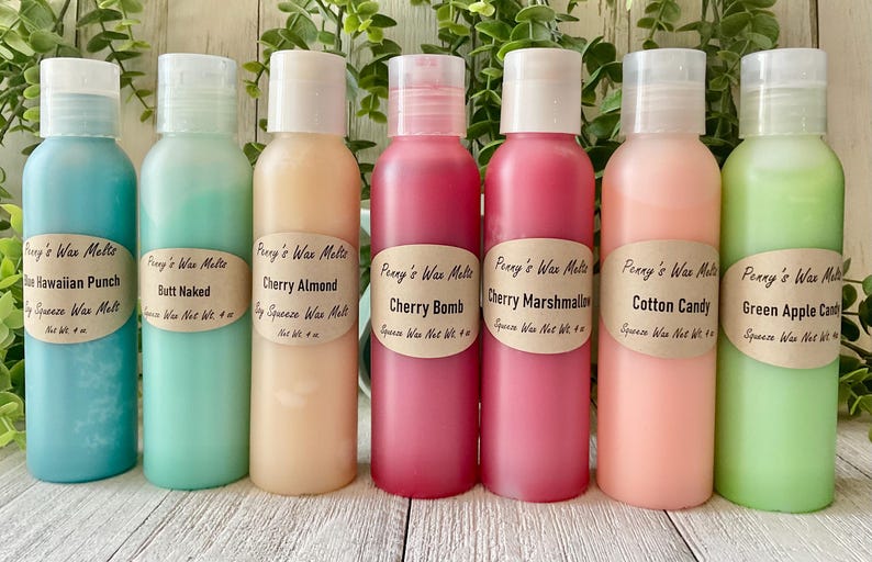 Strong Soy Squeeze Wax Melts: 4 oz Bottle, Choose Your Scent, 50 Scent Choices image 7