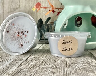 Sweet Smoke Wax Melt, 2 oz Scent Cup, Strong Scented Wax Melt, Wax Tarts, Wax Melt Gifts, Smoky Fragrance