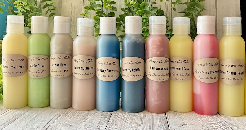 Strong Soy Squeeze Wax Melts: 4 oz Bottle, Choose Your Scent, 50 Scent Choices image 6
