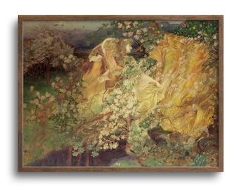 Altered Antique Oil Painting: Surreal William Blake Richmond Style Art Print