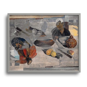The Meal, Altered Painting after Paul Gauguin, Abstract Print, Original Artwork, Paper or Canvas, 6x8, 9x12, 12x16, 18x24, 24x32 in