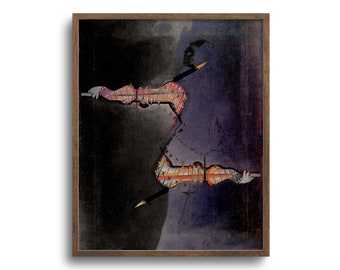 Surreal Abstract Print, Altered Antique Oil Painting, Original Artwork, Paper or Canvas Print – 6x8, 9x12, 12x16, 18x24, 24x32, 32x40 in