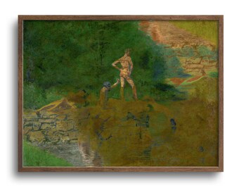 Figurative Abstract Print, Male Nude Wall Art, Altered Antique Oil Painting, Paper or Canvas – 6x8, 9x12, 12x16, 18x24, 24x32, 30x40 in