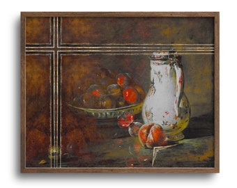 Surreal Print, Still Life, Altered Antique Oil Painting, Eclectic Decor, Original Artwork, Fine Art Paper or Stretched Canvas, Unframed