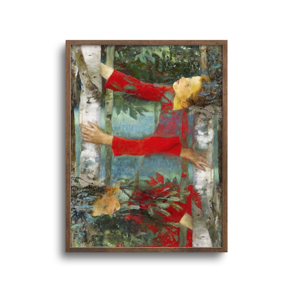 Surreal Painting, Woman With Birch Tree, Altered Art, Giclée Print, Paper or Canvas – 6x8, 9x12, 12x16, 18x24, 24x32 in