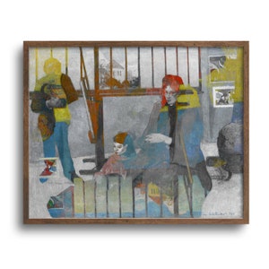 Altered Antique Oil Painting after Paul Gauguin, Paper or Canvas Print, 8x10, 11x14, 16x20, 24x30, 32x40 in