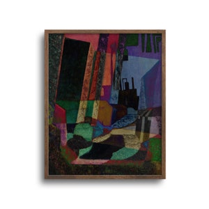 Dark Abstract Wall Art, Cubist Painting, Large Print or Canvas – 8x10, 11x14, 16x20, 24x30 in – ArBDigitalArts.com