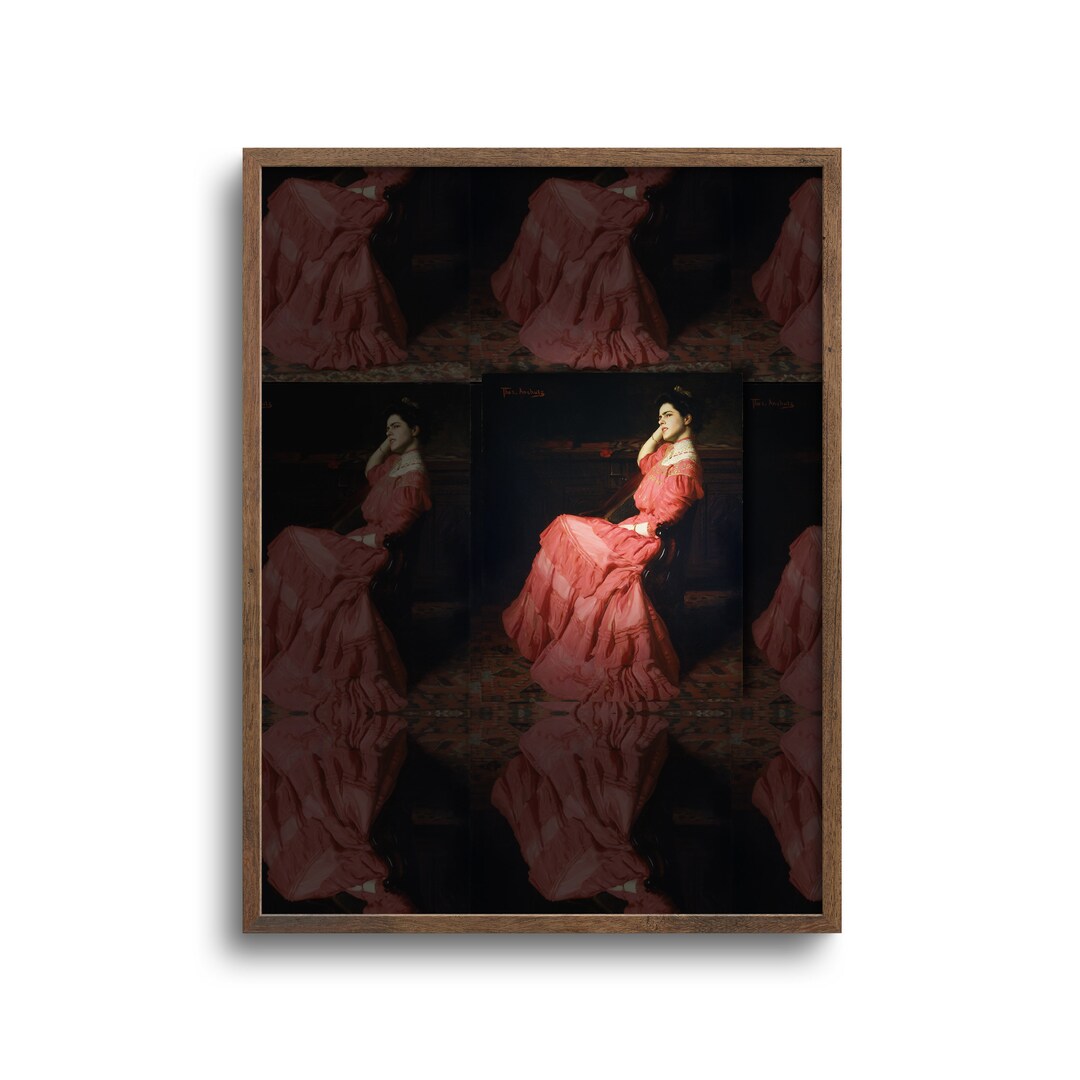 lady in red dress oil painting Woman in Red Dress Oil Painting on Canvas, Ready to Hang