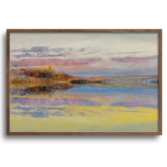 Surreal Sunset Landscape, Altered Antique Oil Painting, Original Artwork, Print or Canvas,6x9, 8x12, 12x18, 16x24 in – ArBDigitalArts.com