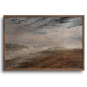 Vintage River Landscape, Altered Antique Oil Painting, Original Artwork, Print or Canvas –6x9, 8x12, 12x18, 16x24, 20x30, 26x39 in