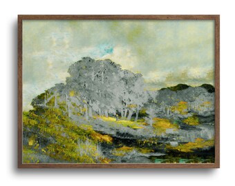 Surreal Forest Landscape Art Print, Altered Painting