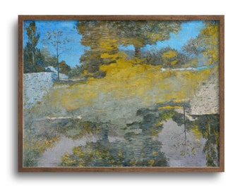 Abstract Landscape Print: Eclectic Vintage Wall Art, Altered Antique