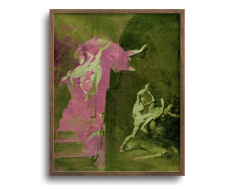 Surreal Art Print, Altered Antique Oil Painting, Original Artwork, Paper or Canvas Print – 6x8, 9x12, 12x16, 18x24, 24x32, 32x40 in