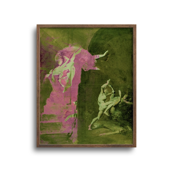 Surreal Art Print, Altered Antique Oil Painting, Original Artwork, Paper or Canvas Print – 6x8, 9x12, 12x16, 18x24, 24x32, 32x40 in