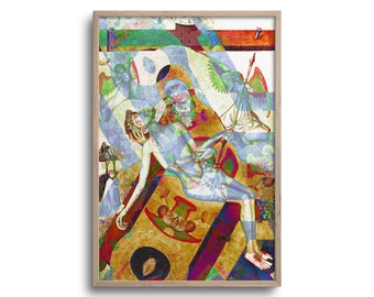 Altered Medieval Painting, Modern Christian Art, Original Artwork, Print or Canvas – 6x9, 8x12, 12x18, 16x24, 20x30 in