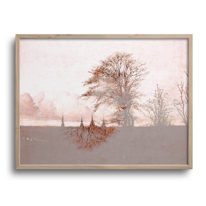 Abstract Landscape with Tree, Altered Vintage Oil Painting, Original Artwork, Paper or Canvas Print, 6x8, 9x12, 12x16, 18x24, 24x32 in