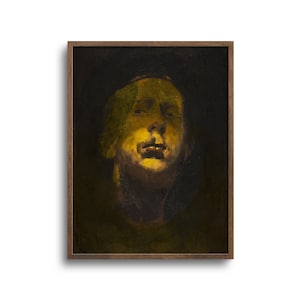 Dark Altered Portrait of a Man, Moody Art, Altered Antique Oil Painting, Paper or Canvas Print – 6x8, 9x12, 12x16, 18x24, 24x32, 30x40 in