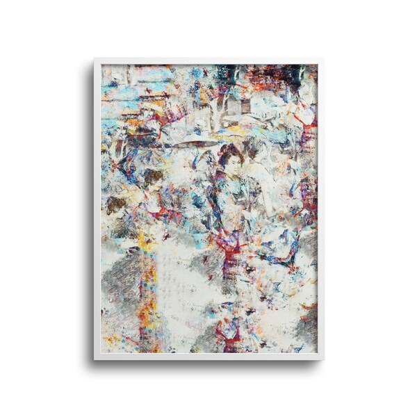 Modern Abstract Painting, Traditional Japanese Woman, Original Artwork, Paper or Canvas Print – 6x8, 9x12, 12x16, 18x24, 24x32 in