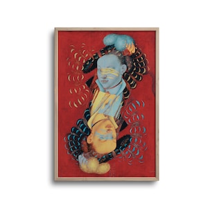 Surreal Portrait of a Lady after Lucas Cranach, Altered Painting, Renaissance Art, Paper or Canvas Print – 6x9, 8x12, 12x18, 16x24, 20x30 in