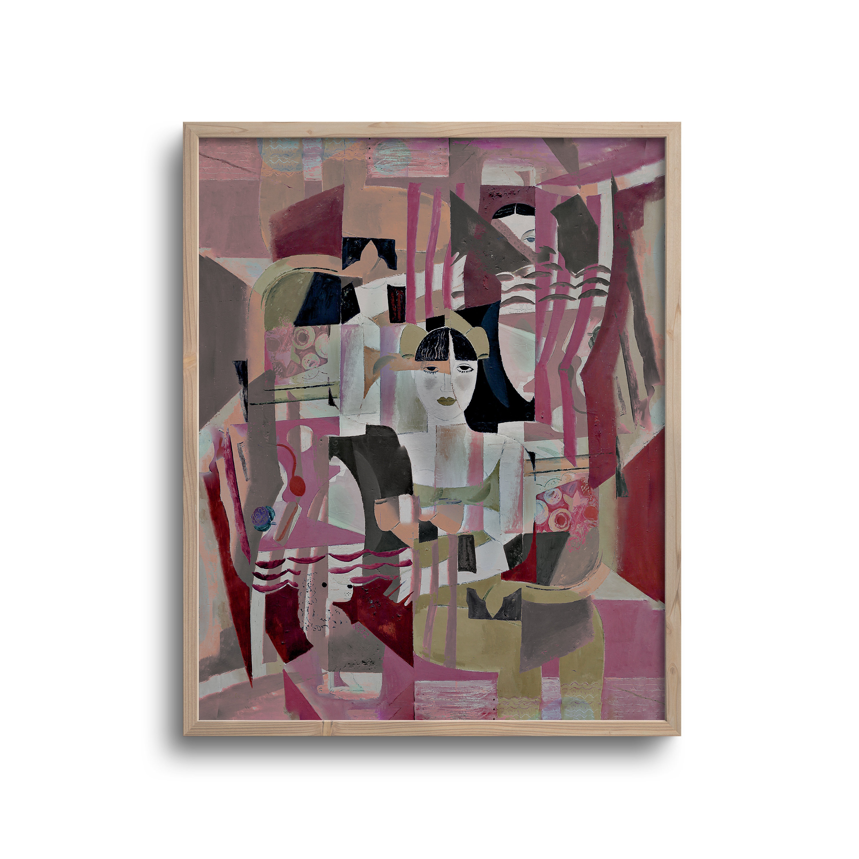 Cubist Portrait of a Woman, Modern Art Print, Altered Oil Painting ...
