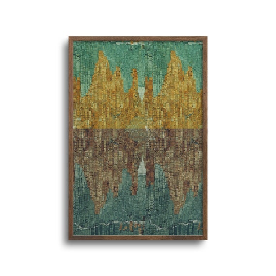 Abstract Mountain Lake Mosaic Art Print or Canvas - Etsy