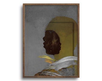 Vintage Portrait of a Black Man, Surreal Print, Altered Antique Oil Painting, Print or Canvas – 6x8, 9x12, 12x16, 18x24, 24x32 in