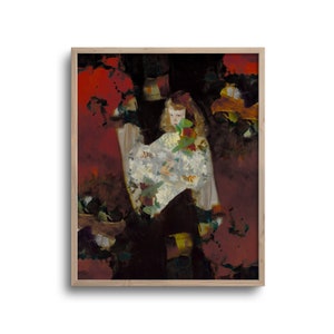 Vintage Portrait of a Girl With Flowers, Altered Antique Oil Painting, Paper or Canvas Print, 8x10, 11x14, 16x20, 24x30 in