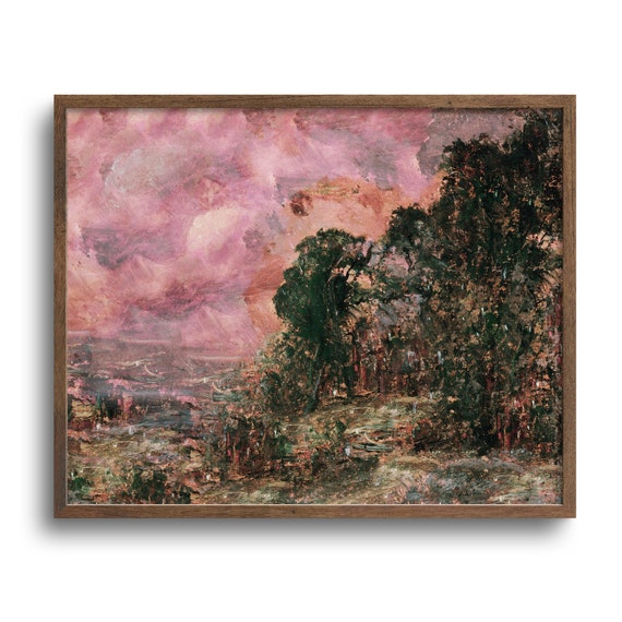 Vintage Forest Landscape, Altered Antique Oil Painting, Original Artwork, Print or Canvas, 8x10, 11x14, 16x20, 24x30, 32x40 in