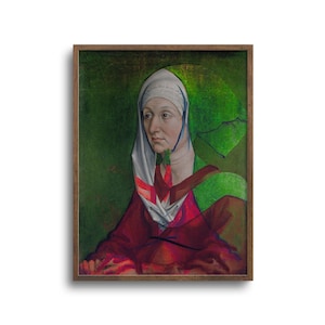 Portrait of a Lady, Renaissance Art, Altered Antique Oil Painting after Albrecht Dürer, Print or Canvas, 6x8, 9x12, 12x16, 18x24, 24x32 in