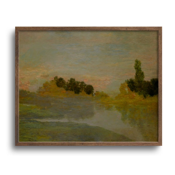 Vintage Countryside Landscape, Altered Antique Oil Painting, Original Artwork, Print or Canvas, 8x10, 11x14, 16x20, 24x30, 32x40 in