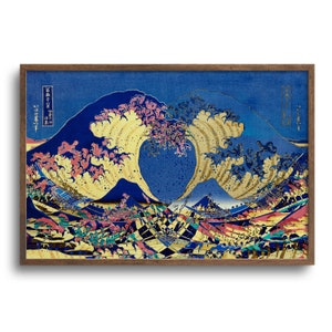 Crashing Waves after Hokusai, Japanese Wall Art, Altered Art, Original Artwork, Print or Canvas – 6x9, 8x12, 12x18, 16x24, 20x30, 26x39 in