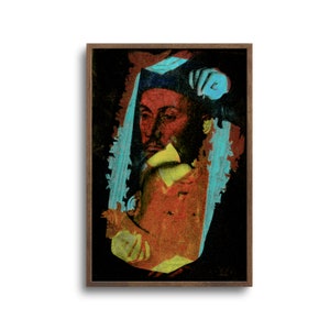 Portrait of a Man, Renaissance Art, Altered Antique Oil Painting, Original Artwork, Print or Canvas – 6x9, 8x12, 12x18, 16x24, 20x30 in
