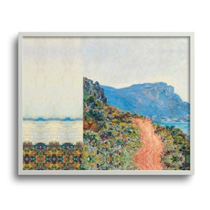 Surreal Mountain Ocean Landscape, Altered Oil Painting after Monet, Original Artwork, Print or Canvas