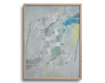 Abstract Print, Muted Colors, Eclectic Decor, Altered Art, Antique Painting, Original Artwork, Fine Art Paper or Stretched Canvas, Unframed