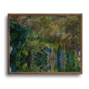 Abstract Forest Landscape Painting, Vintage Style, Print or Canvas