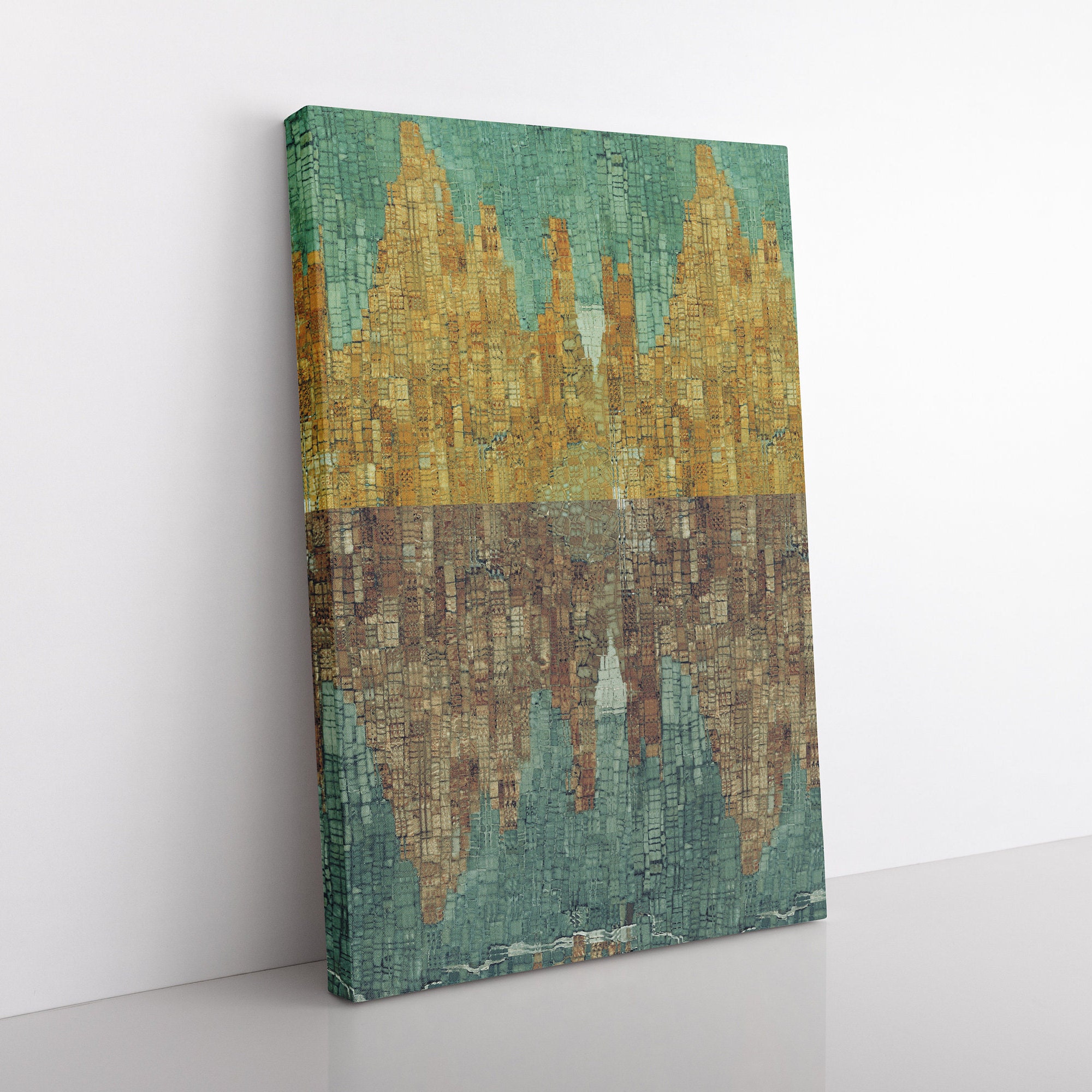 Abstract Mountain Lake Mosaic Art Print or Canvas - Etsy