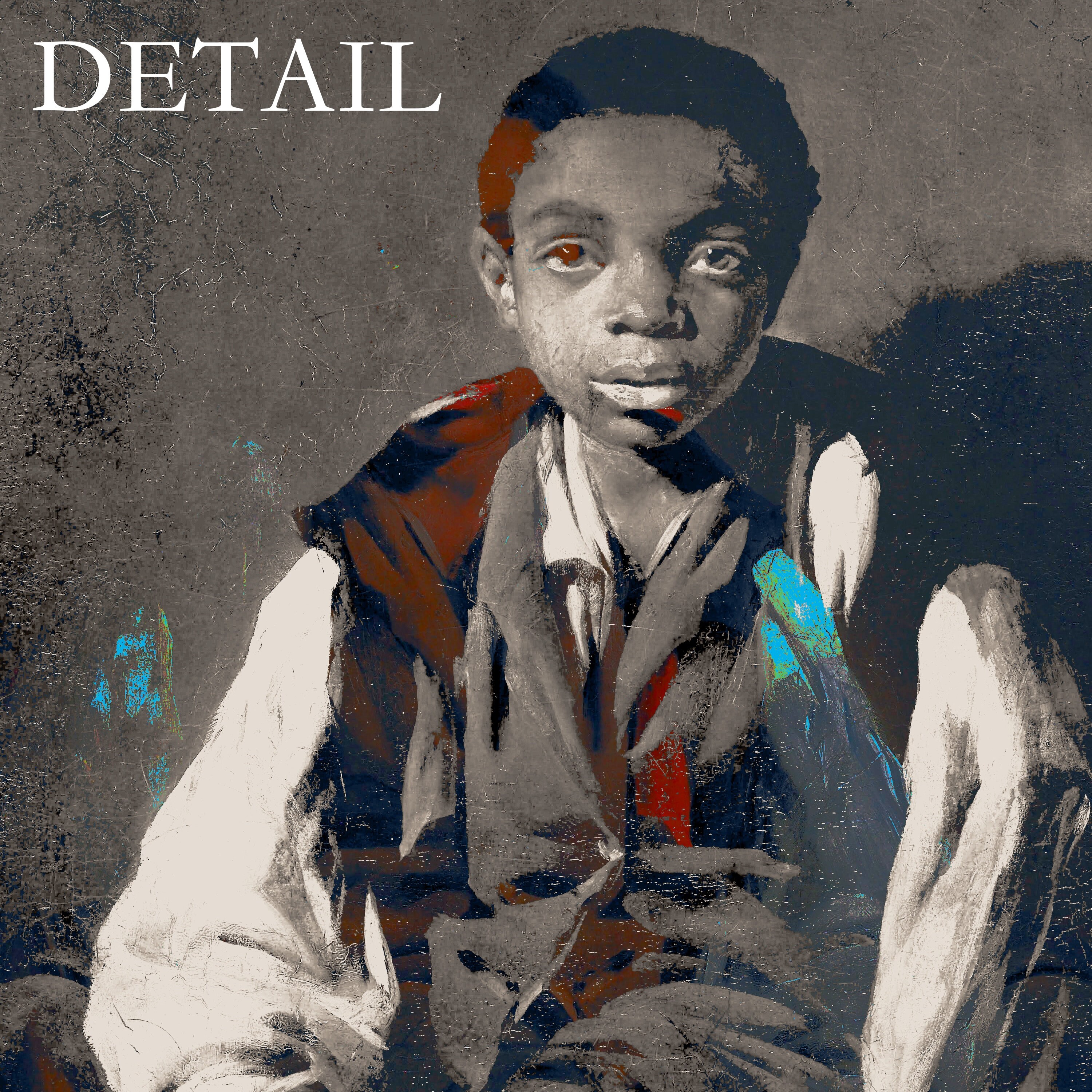 絵画 BLACK BOY Vintage Portrait of a Black Boy, Altered Antique Oil Painting