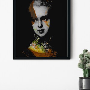 Surreal Portrait of a Woman, Altered Painting, Antique Oil Print, Original Artwork, Print or Canvas, 8x10, 11x14, 16x20, 24x30 in image 4