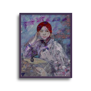 Altered Portrait of a Japanese Woman, East Asian Wall Art, Feminine Print, Original Artwork, Paper or Canvas 8x10, 11x14, 16x20, 24x30 in