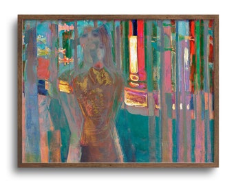 Surreal Woman Portrait, Abstract Colorful Fine Art Print or Canvas