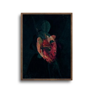 Surreal Print, Altered Art, Dark Portrait, Dark Academia, Moody Wall Art, Original Artwork, Fine Art Paper or Stretched Canvas, Unframed
