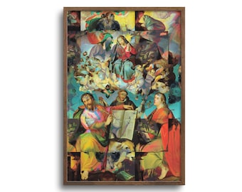 Renaissance Sacred Art Print, Altered Antique Painting, Original Artwork, Fine Art Paper or Stretched Canvas, Unframed