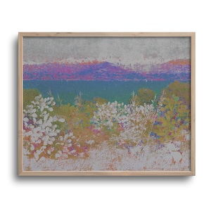 Vintage Seaside Landscape, Altered Impressionist Oil Painting, Original Artwork, Print or Canvas – 8x10, 11x14, 16x20, 24x30 in