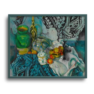 Still Life Print, Altered Antique Painting after Paul Cézanne, Original Artwork, Print or Canvas – 8x10, 11x14, 16x20, 24x30, 32x40 in